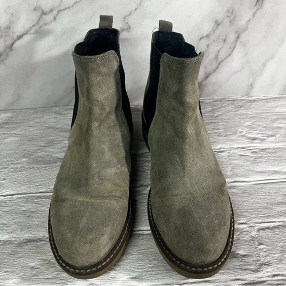 Barbara Barbieri Made in Italy Chelsea Leather Grey Suede Ankle Booties - Picture 2 of 12